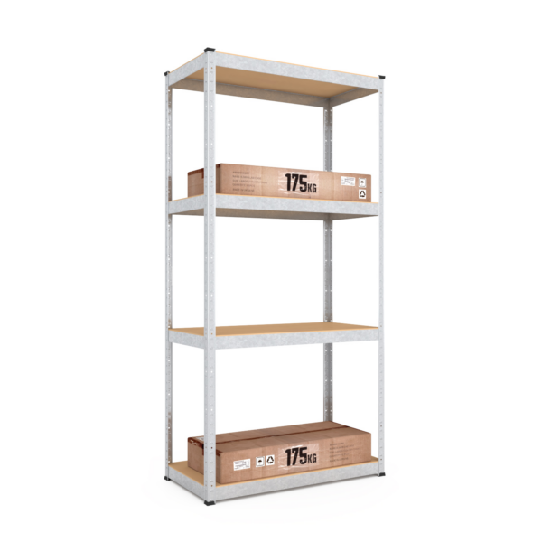 Schwerlastregal, 150x70x30 cm, Max. Tragfähigkeit 700kg, 4 MDF-Böden, verzinkt