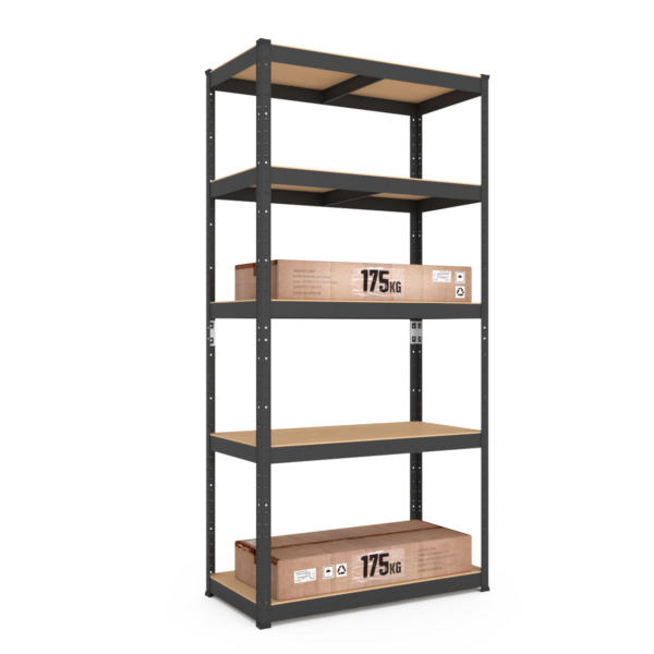 Schwerlastregal, 200x100x40 cm, Max. Tragfähigkeit 750kg, 5 MDF-Böden, schwarz