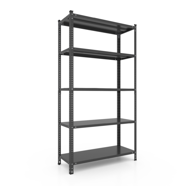 Schraubregal 180x100x60cm, 500 kg, 5 Metallböden, Schwarz – Bild 3