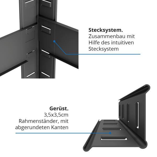 Schwerlastregal, 180x60x40 cm, Max. Tragfähigkeit 875kg, 5 MDF-Böden, schwarz – Bild 4