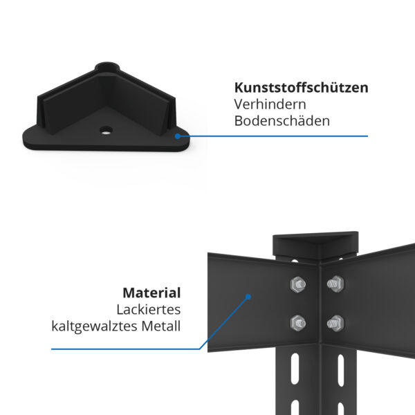 Schraubregal 180x90x50cm, 875 kg, 5 MDF-Böden, schwarz – Bild 5