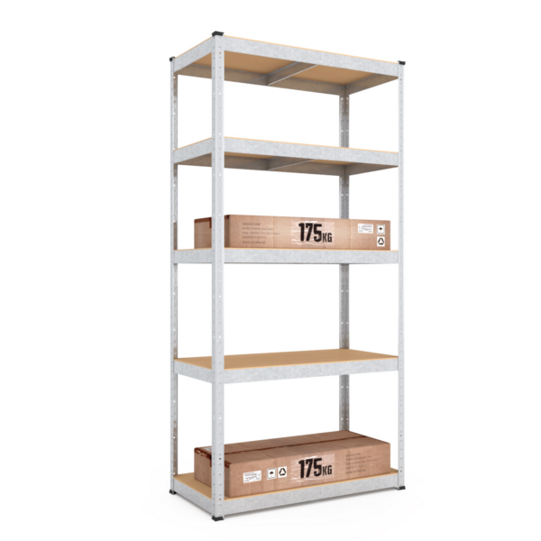 Schwerlastregal, 200x100x40cm, Max. Tragfähigkeit 750kg, 5 MDF-Böden, verzinkt