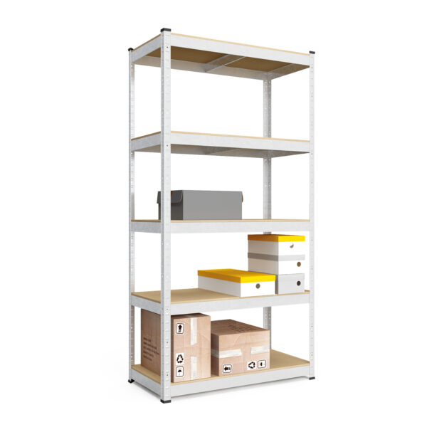 Schwerlastregal, 180x90x40cm 2er-Set, Max. Tragfähigkeit 875kg, 5 MDF-Böden, verzinkt – Bild 6