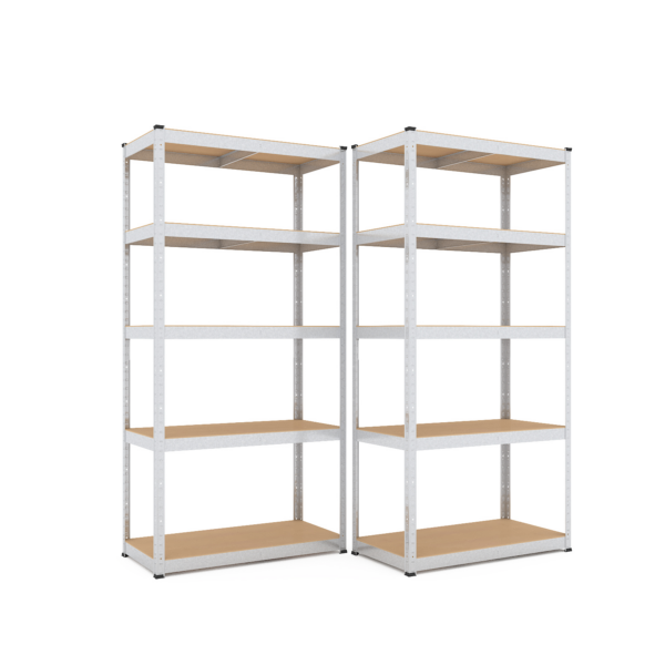 Schwerlastregal, 180x90x40cm 2er-Set, Max. Tragfähigkeit 875kg, 5 MDF-Böden, verzinkt