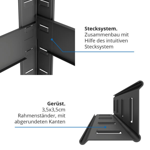 Schwerlastregal, 180x70x30cm 2er-Set, Max. Tragfähigkeit 875 kg, 5 MDF-Böden, schwarz – Bild 5