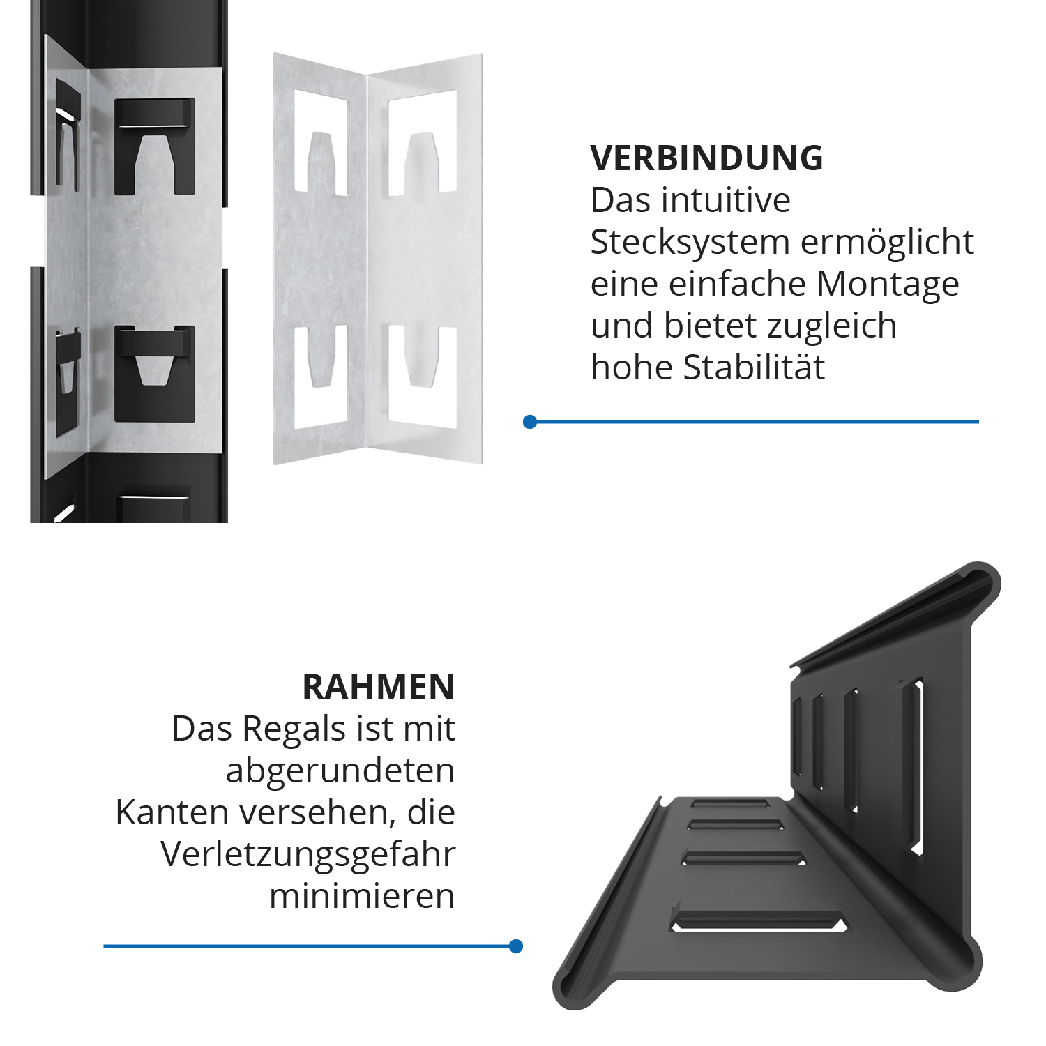 Schwerlastregal, 180x80x40 cm, Max. Tragfähigkeit 875kg, 5 MDF-Böden, schwarz 6 Schwerlastregal, 180x80x40 cm, Max. Tragfähigkeit 875kg, 5 MDF-Böden, schwarz – Bild 6